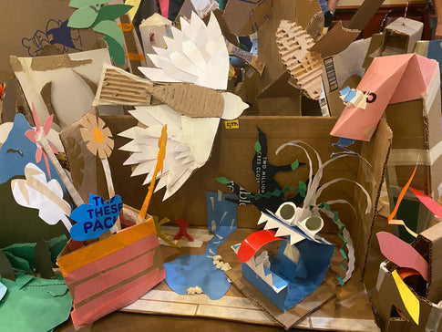 Cardboard arts created by using CANARY box cutters